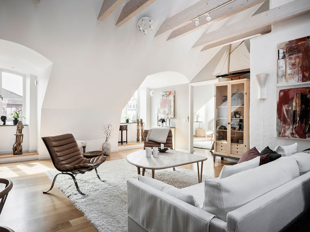 哥德堡明亮宽敞的顶层公寓设计-9