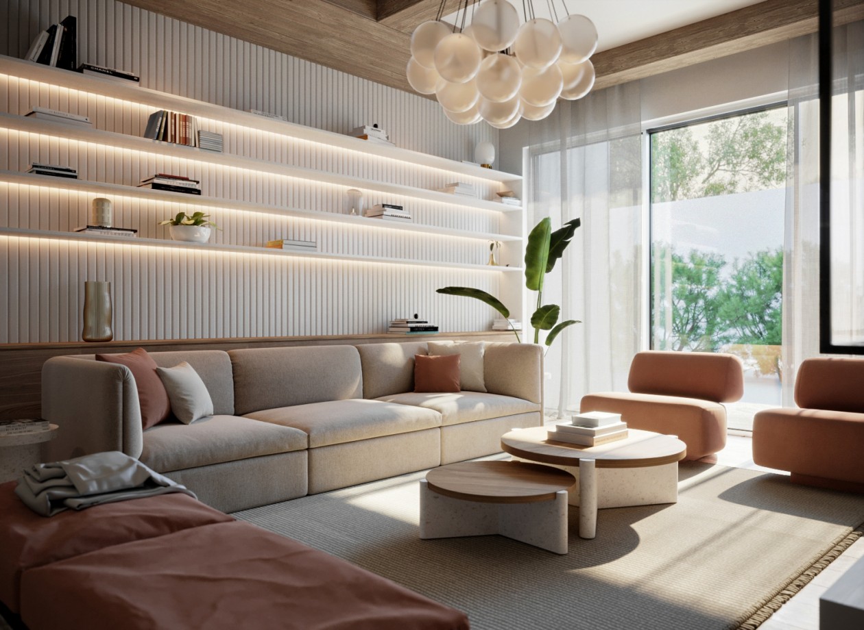 350㎡木与白，自然元素的温润质感-5