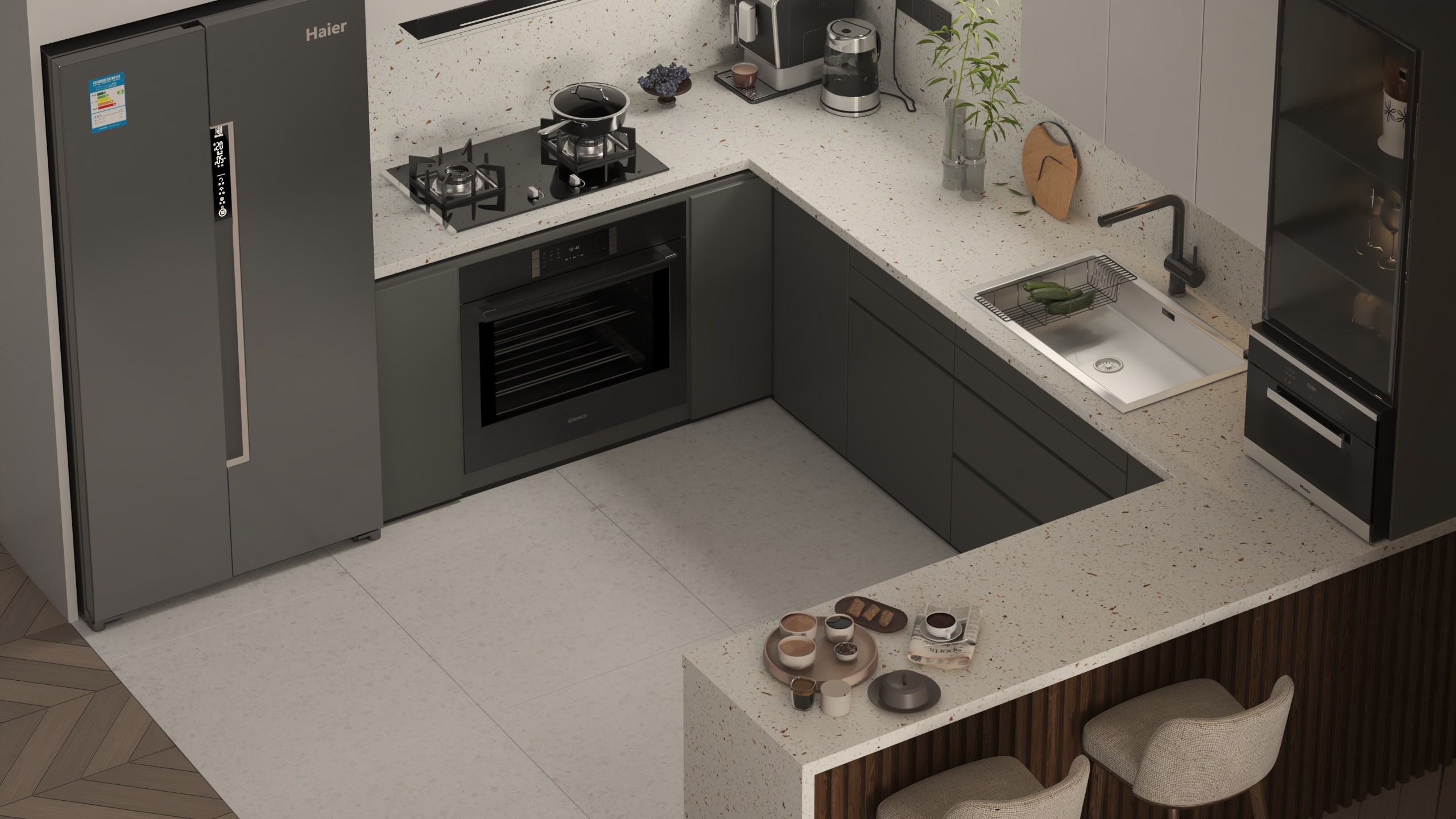 灰色和木质接待处-11