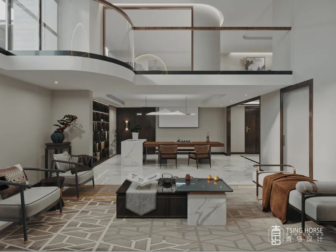 青马设计 | 马斌 | 340㎡底复别墅，新中式风格的现代演绎-28