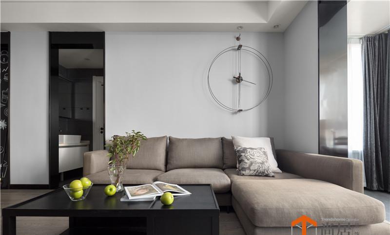 南京尚居装饰设计丨平层丨紫金华府现代风格，极简清爽解油腻！-4