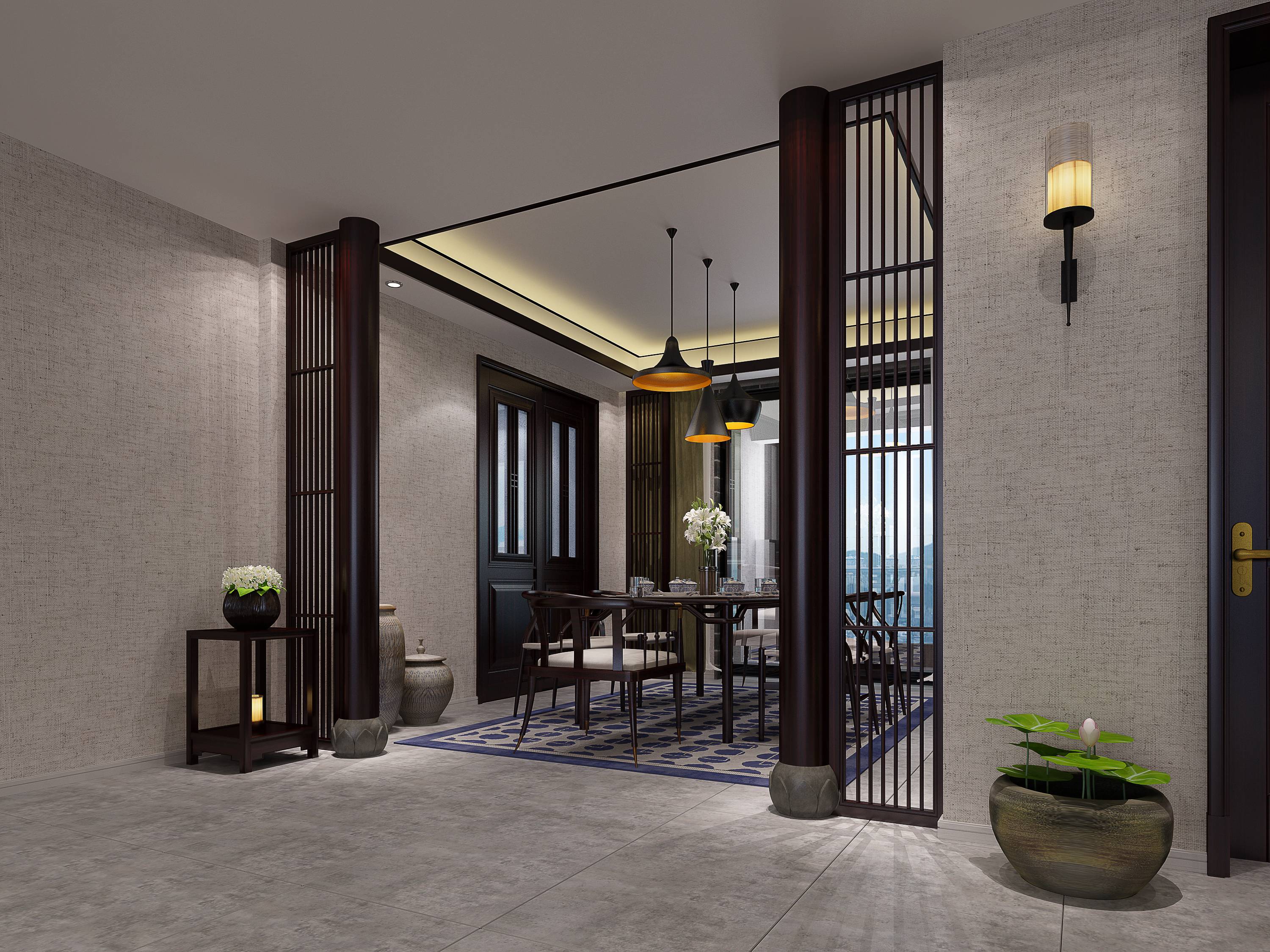 新中式 中式古典 奢华家装别墅样板房-2-23