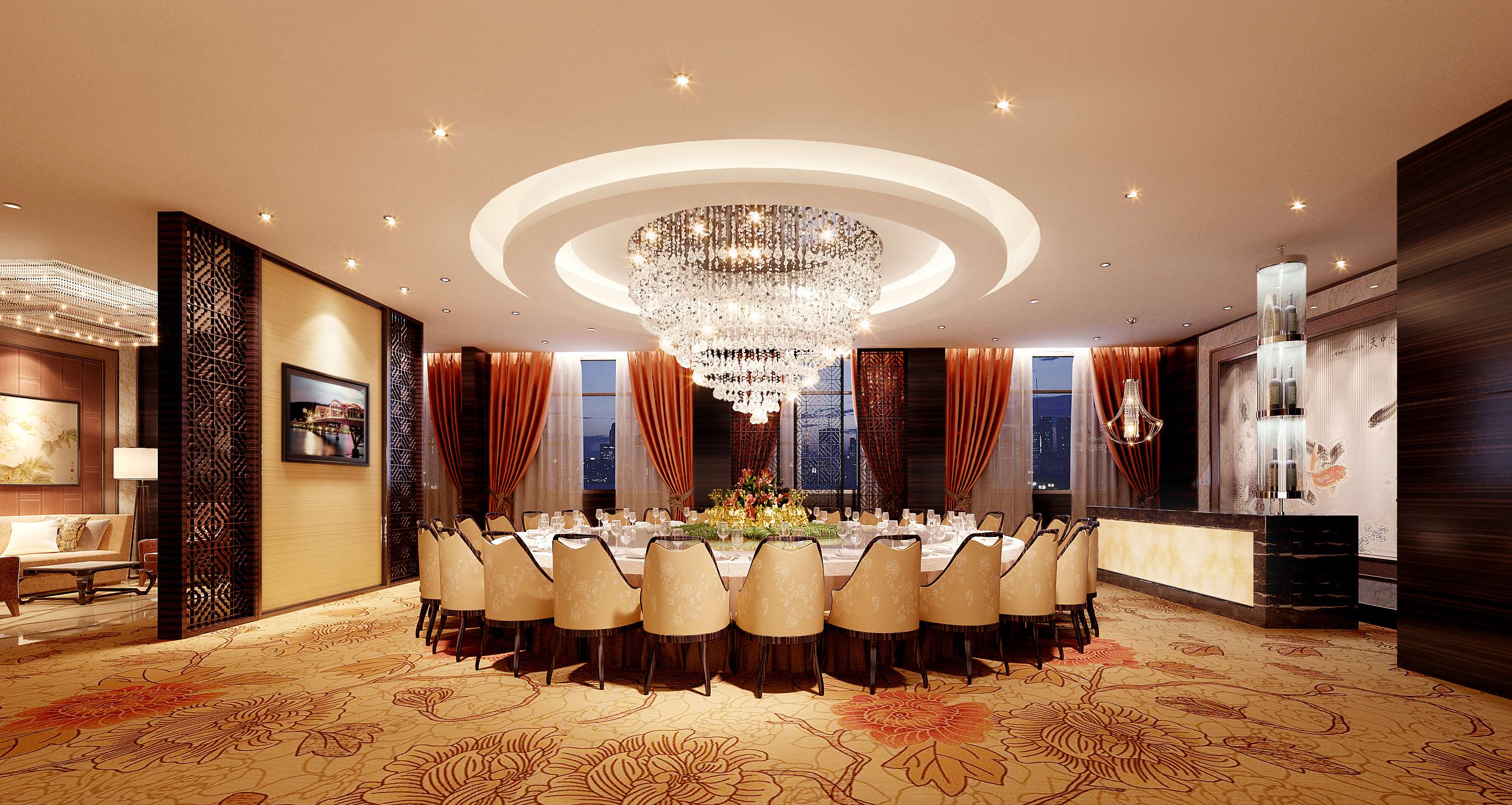 新中式风格奢华酒店餐厅 会所包房 包厢 包间 高清效果-3-25