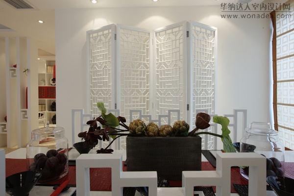 心怡·紫晶城A户型 新中式样板房 红与白-5