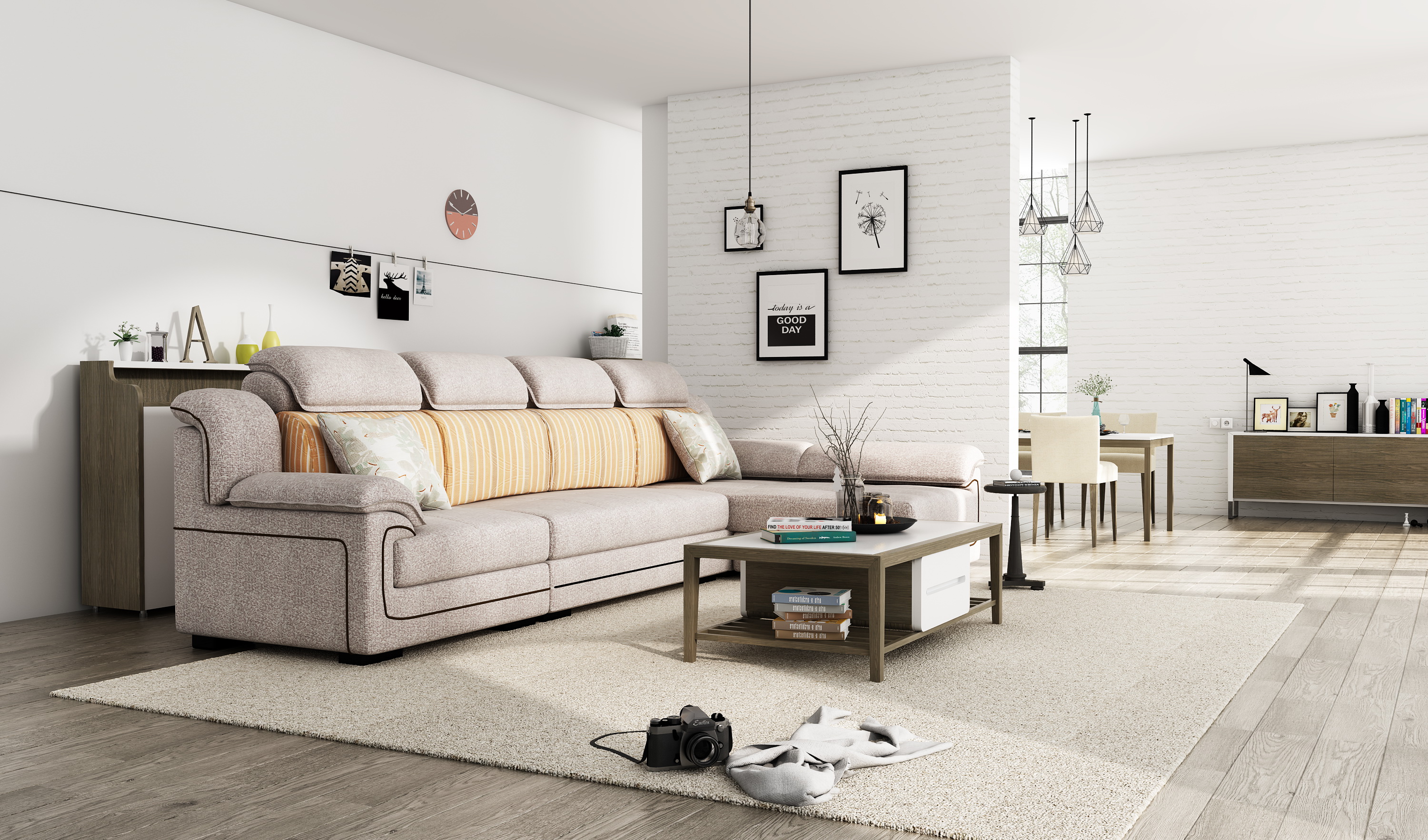 北欧简约风格系列之布艺沙发-6