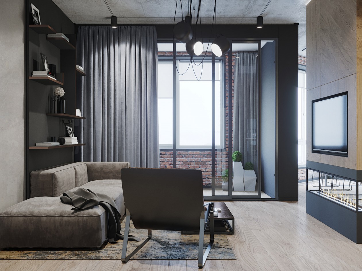 工业风小空间公寓-1