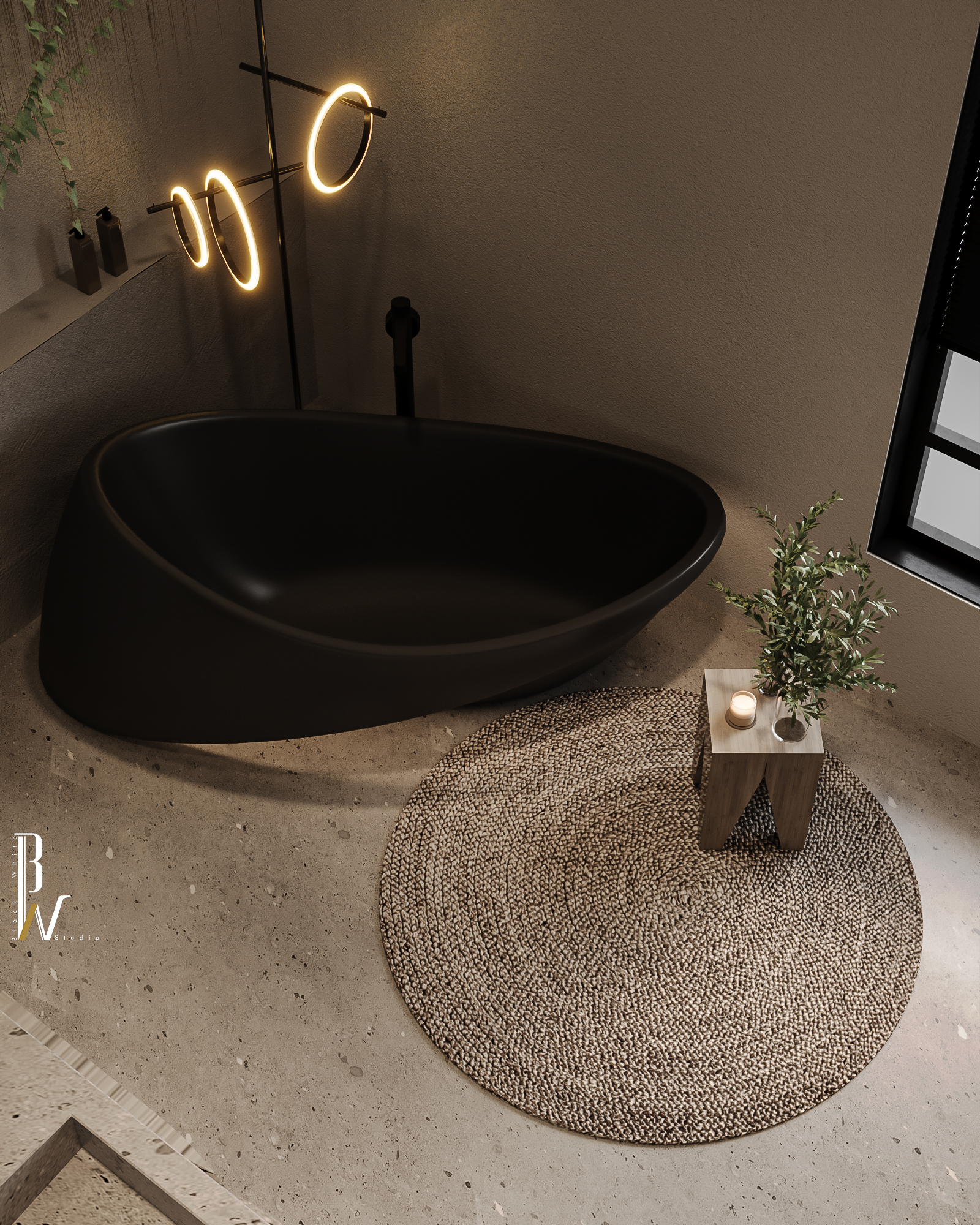 Modern 风格浴室设计丨阿联酋丨Black N White-18