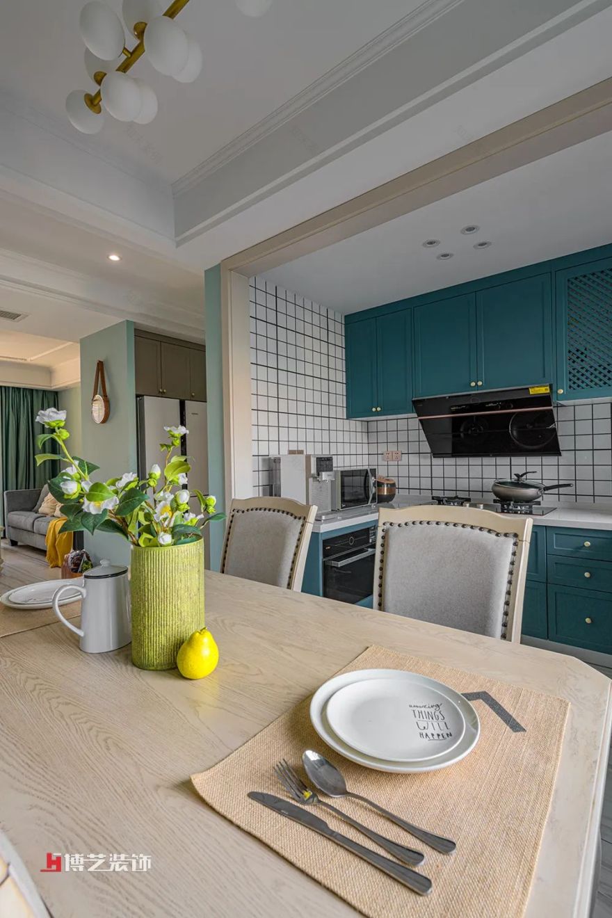 蓝调婚房 | 美式风格中的蓝粉浪漫-21