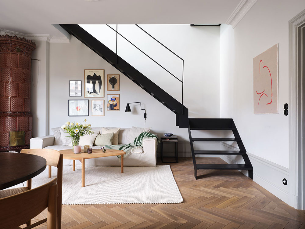 斯德哥尔摩独特阁楼公寓 | 乡村风格与现代设计完美结合-17