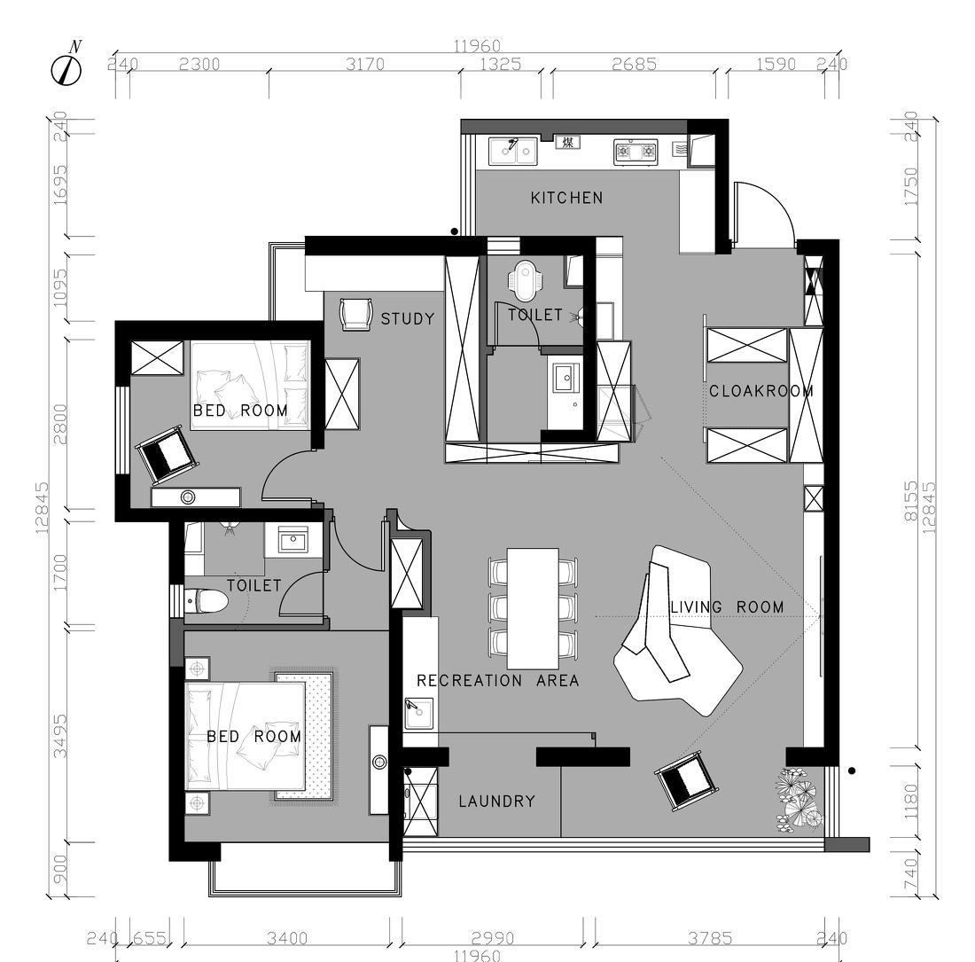 木·白丨海洋板丨四室改两室-7