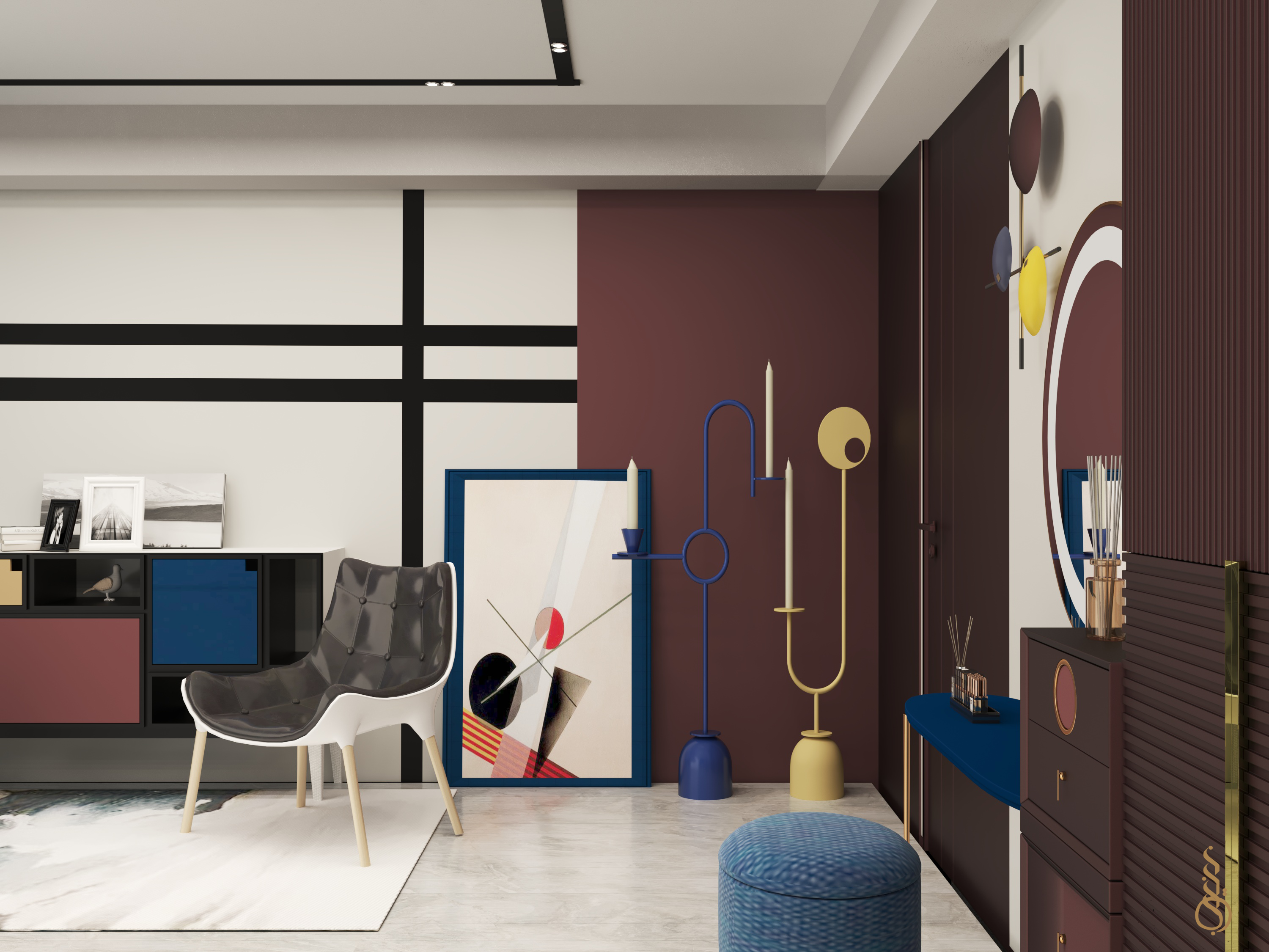 包豪斯风格卧室-7