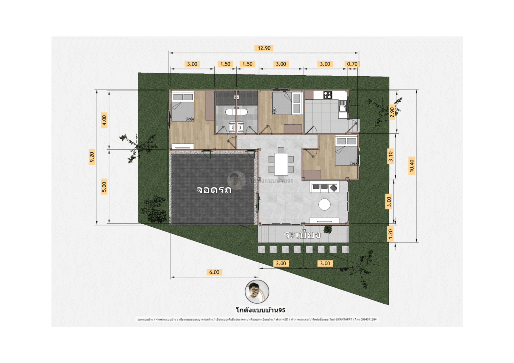 แบบบ้าน P  2245（泰式风格房屋设计案例）丨泰国素叻丨โกดังแบบบ้าน（KODANG BAAB BAAN）网站-41