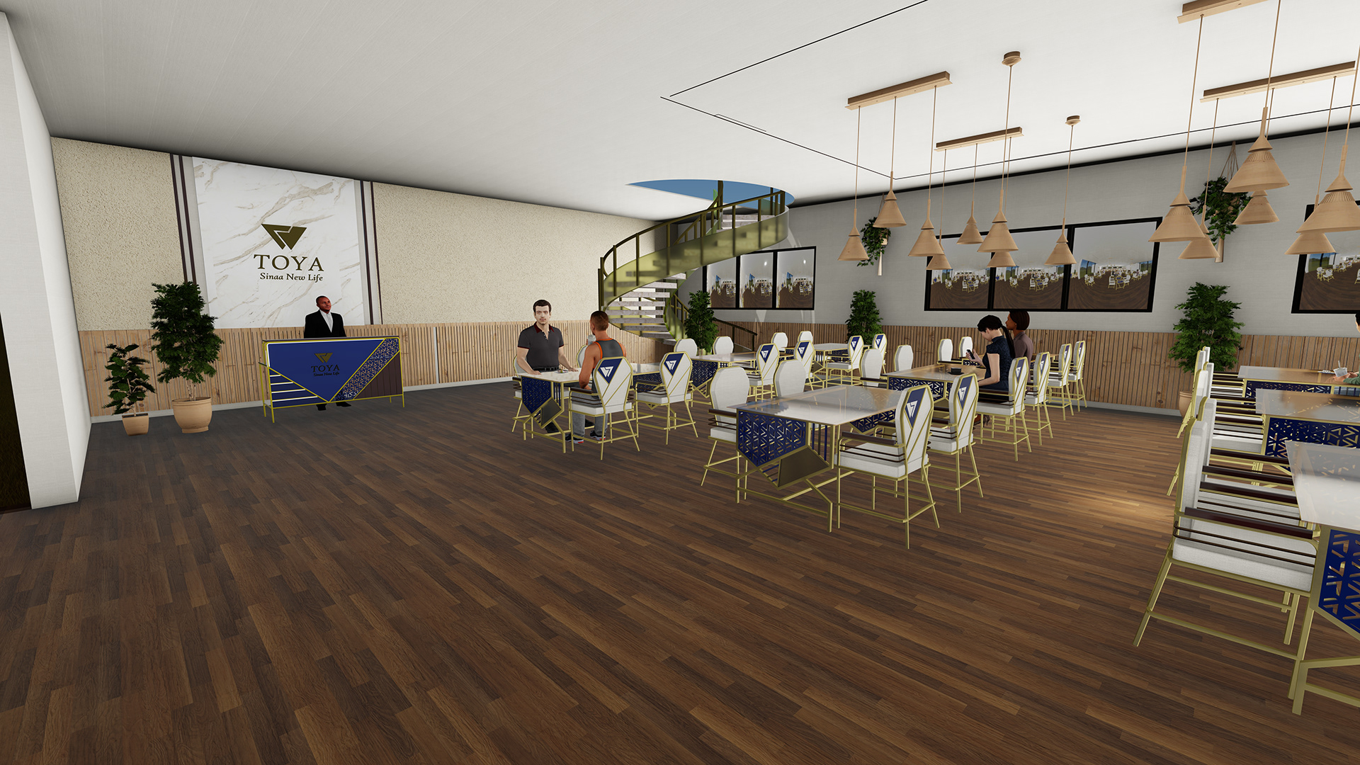 餐厅定制家具设计（极简室内概念）-10