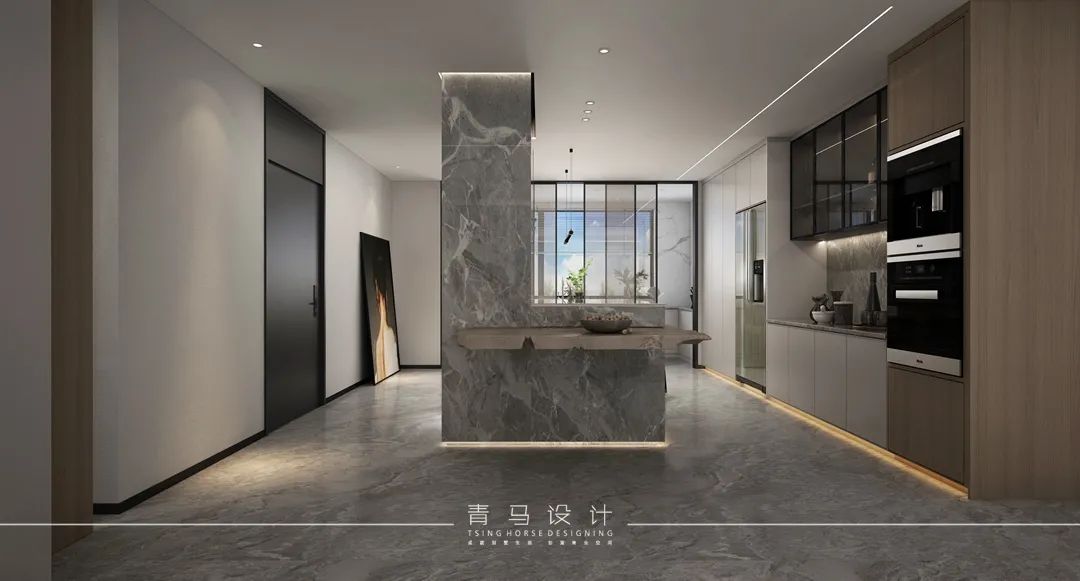 万达天玺现代简约大平层设计丨青马别墅空间设计-44