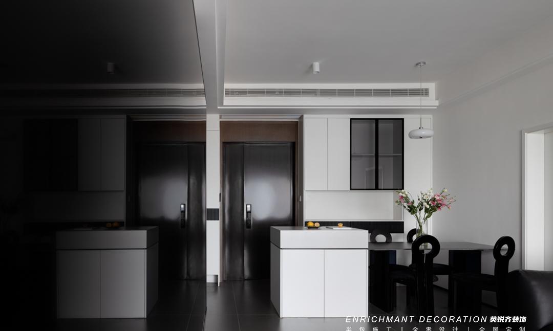 极致黑白 · 简约高级感爆棚的精装房改造丨易越-18