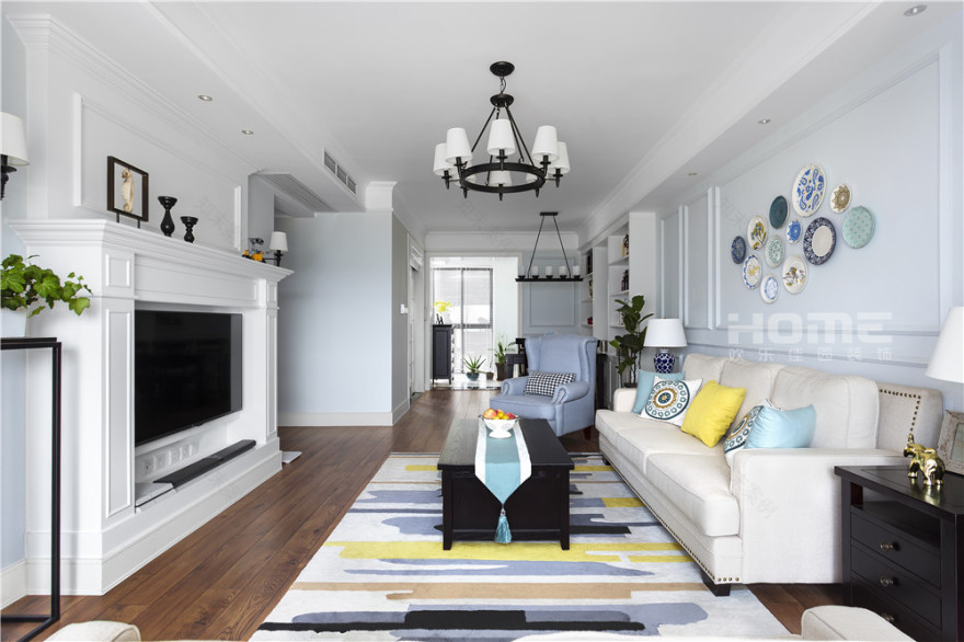 两江国际 126 平美式小清新,Tiffany 蓝打造浪漫梦境-9