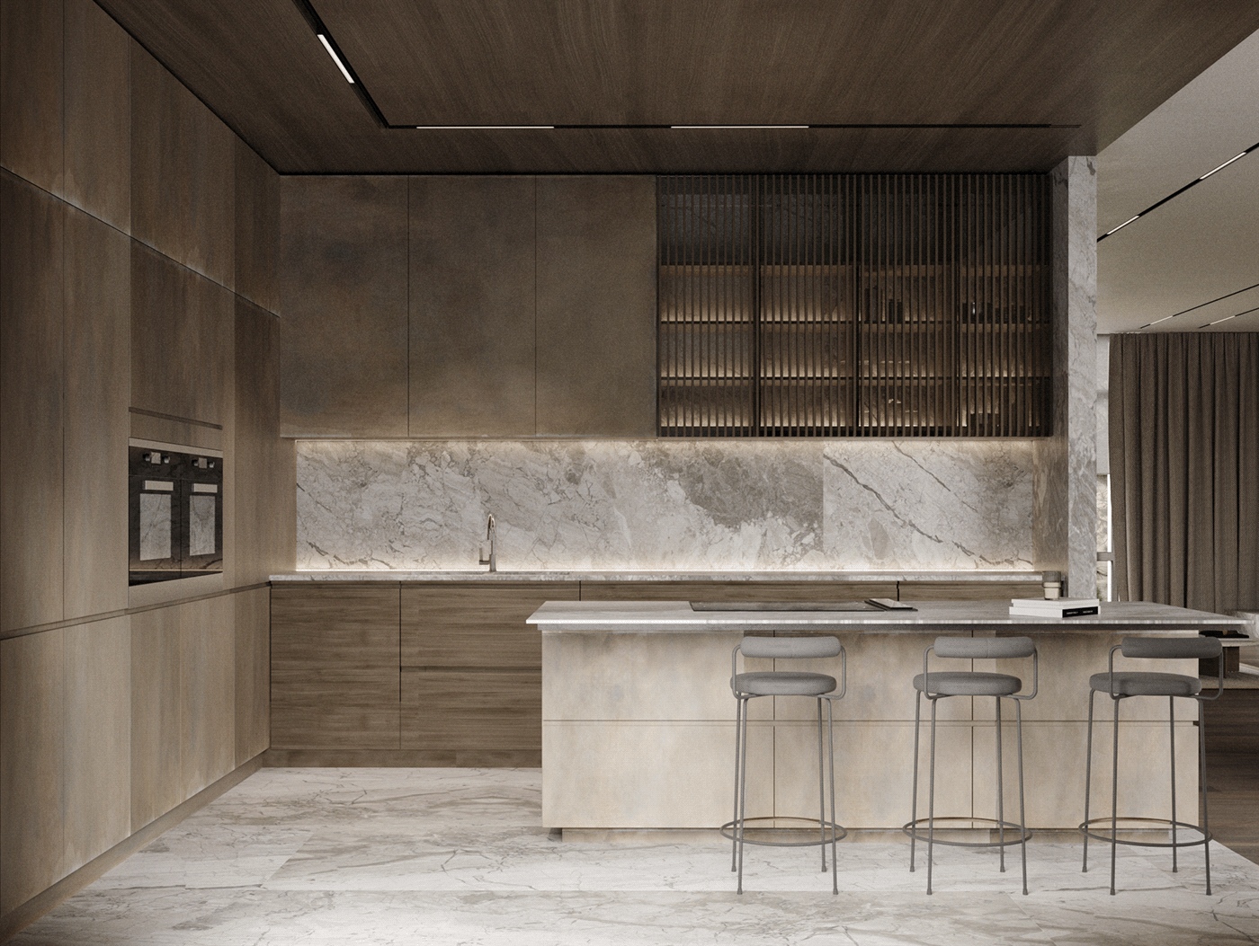 现代质感空间，暖木色系！-9