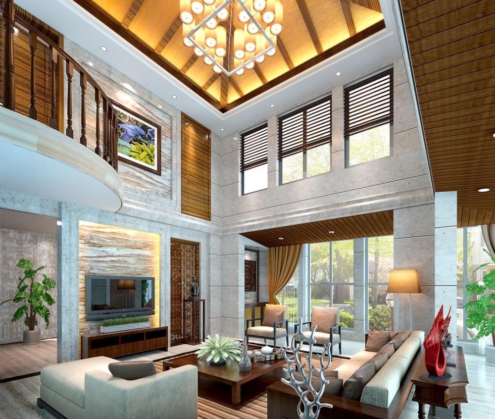 东南亚风情高端客厅设计-0