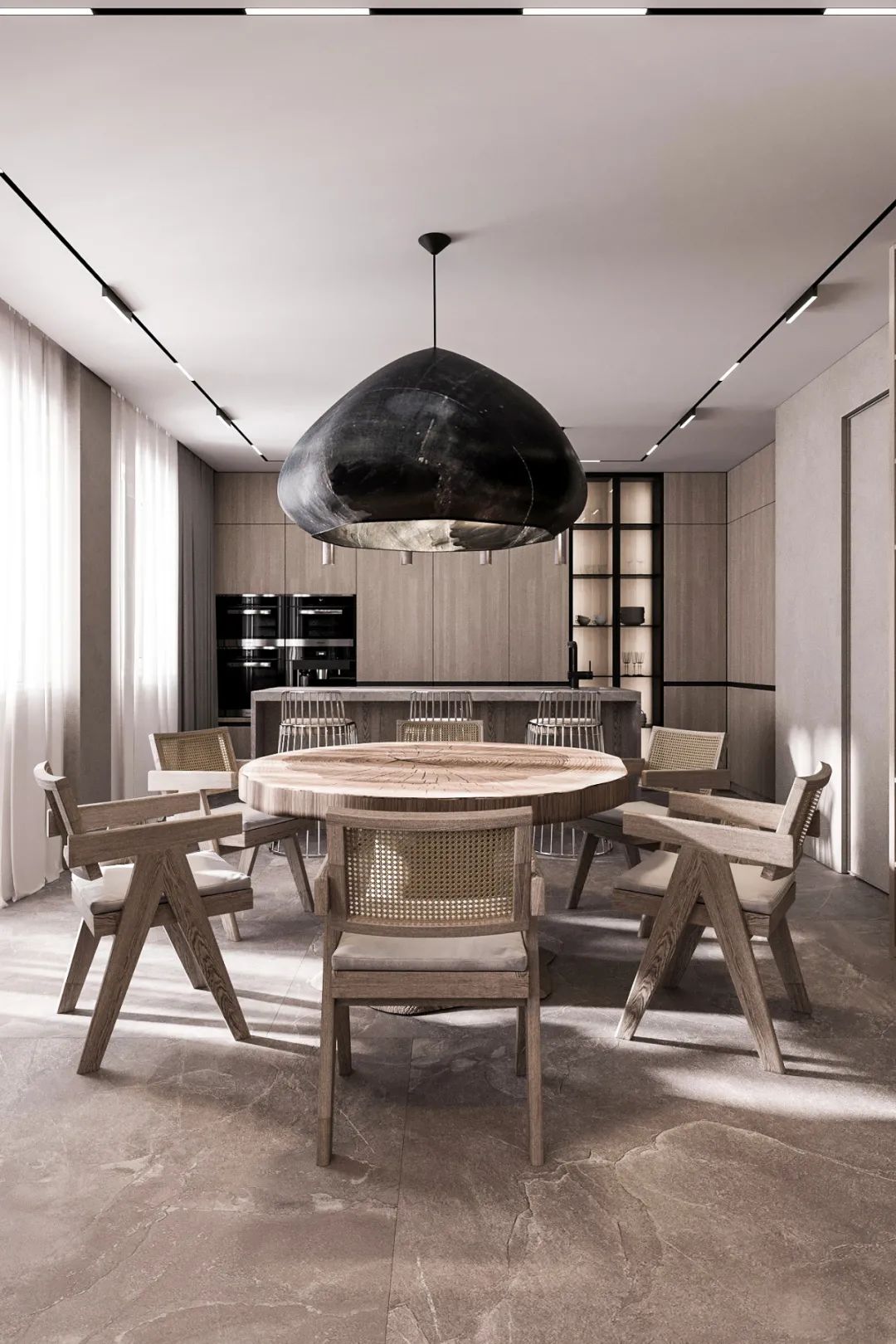 乌克兰现代家居设计展 | 原木、灰色与黑色的和谐空间-16