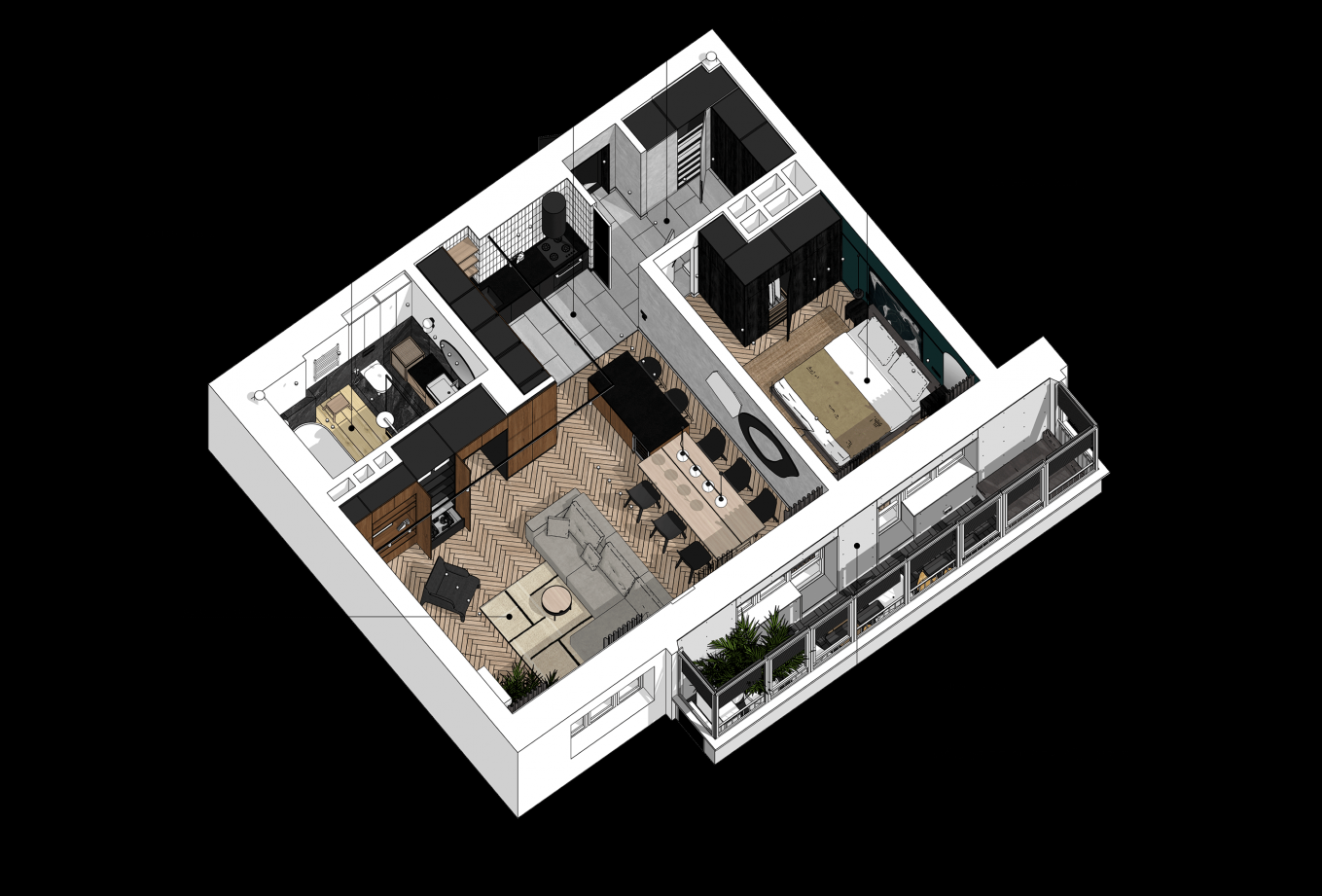 BALANCE COLOUR--78㎡一室户，简约的设计，储物超多！-11