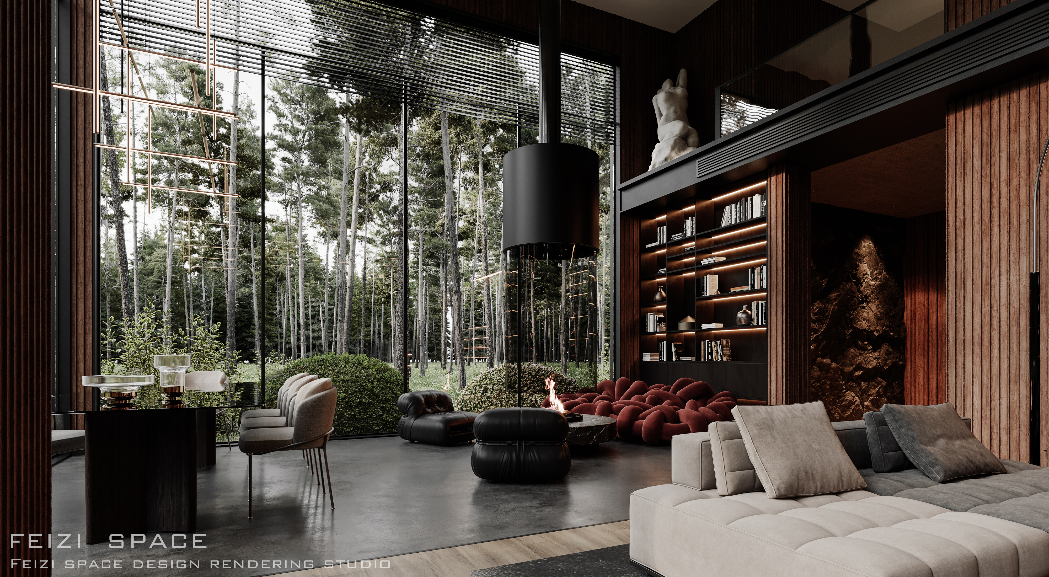 暗黑意式豪宅写实效果图-9