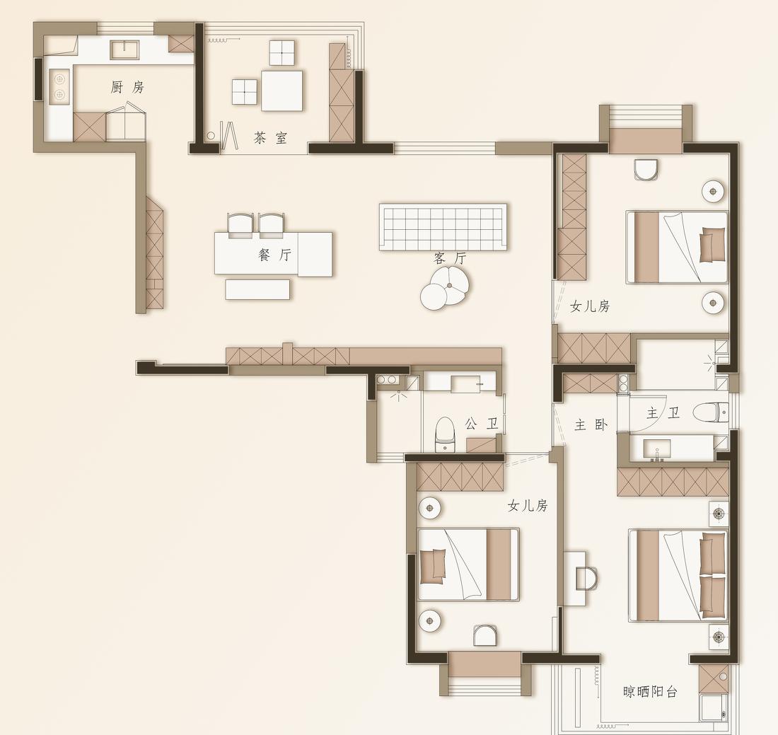 130㎡极简风住宅设计-4