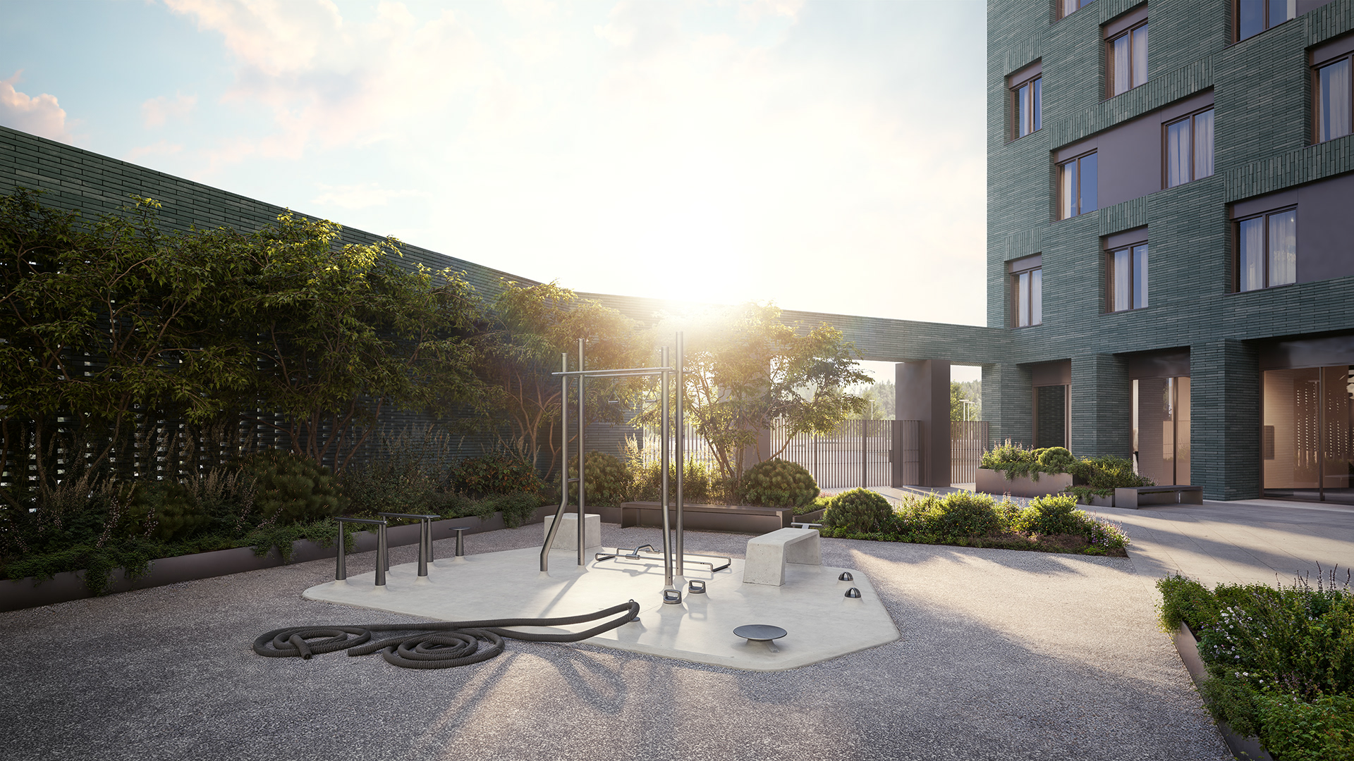 新住宅综合体内部庭院景观可视化设计丨A4 Studio-3