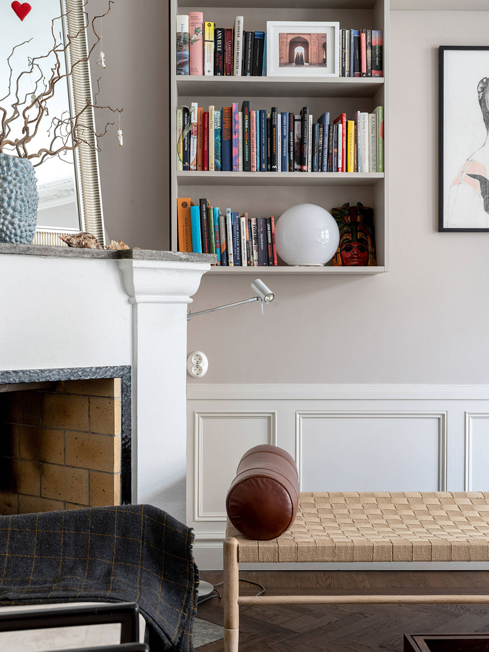 斯德哥尔摩公寓优雅图书馆设计-10