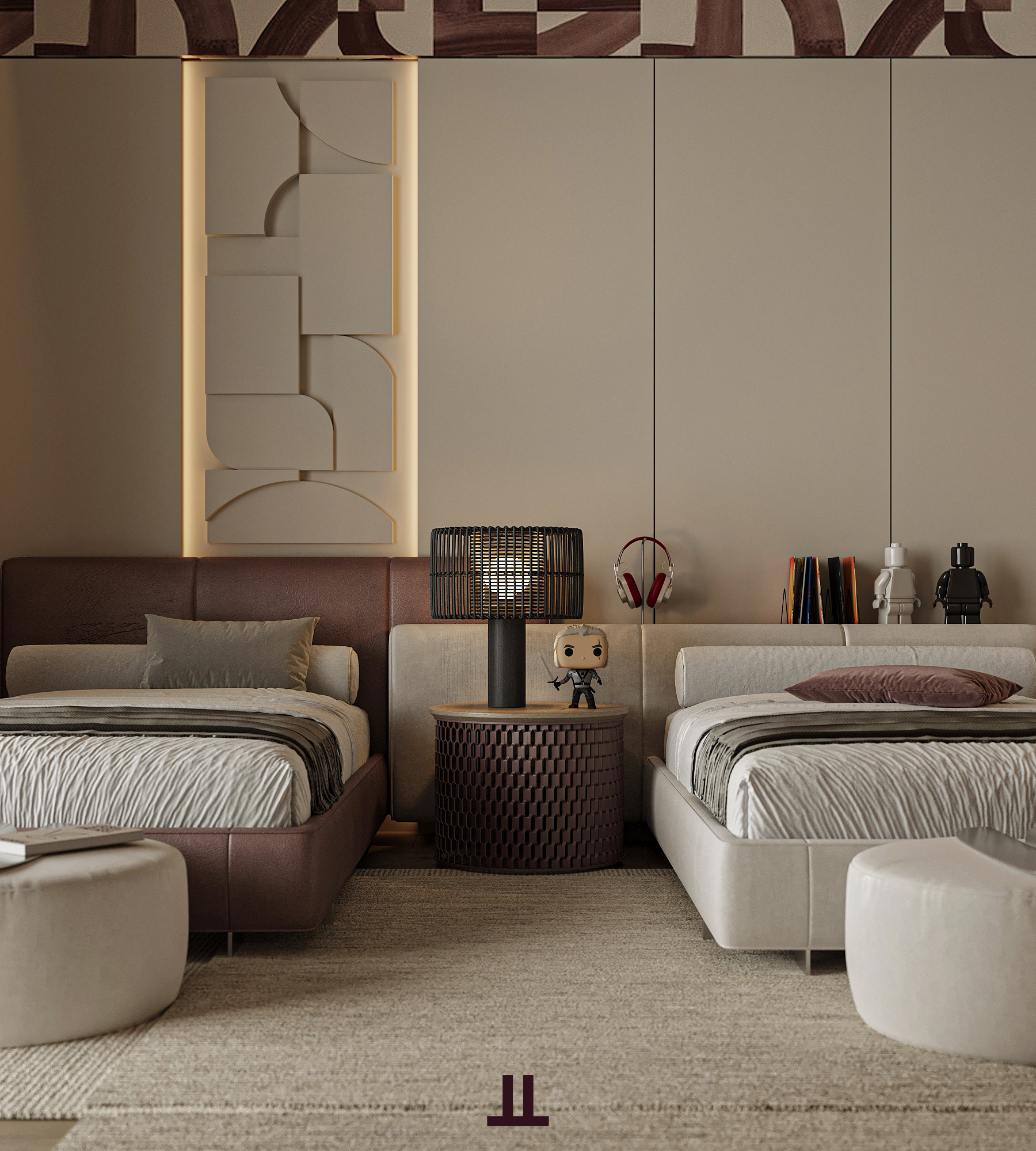 现代简约双人卧室设计丨沙特阿拉伯丨Laxis Studio-9