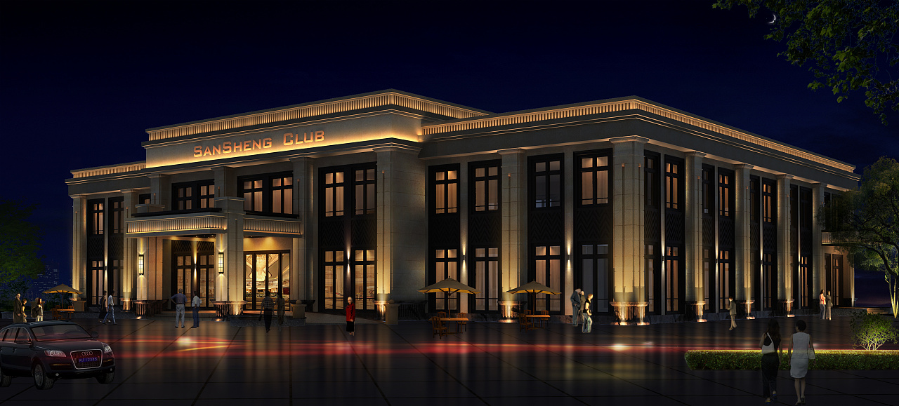 夜景鸟瞰+透视-夜色朦胧-2