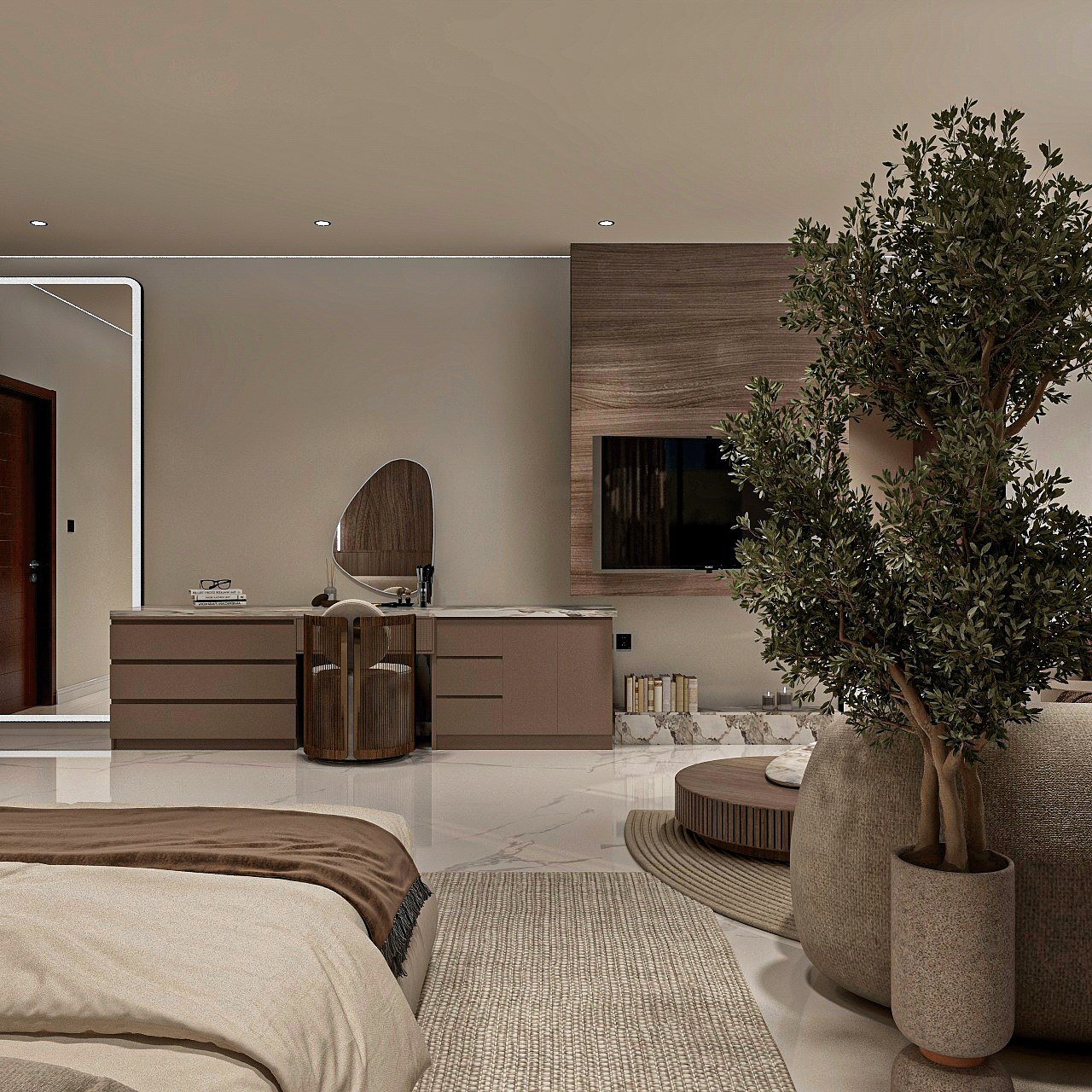 Warm Wood and Neutral Tones Master Bedroom-10