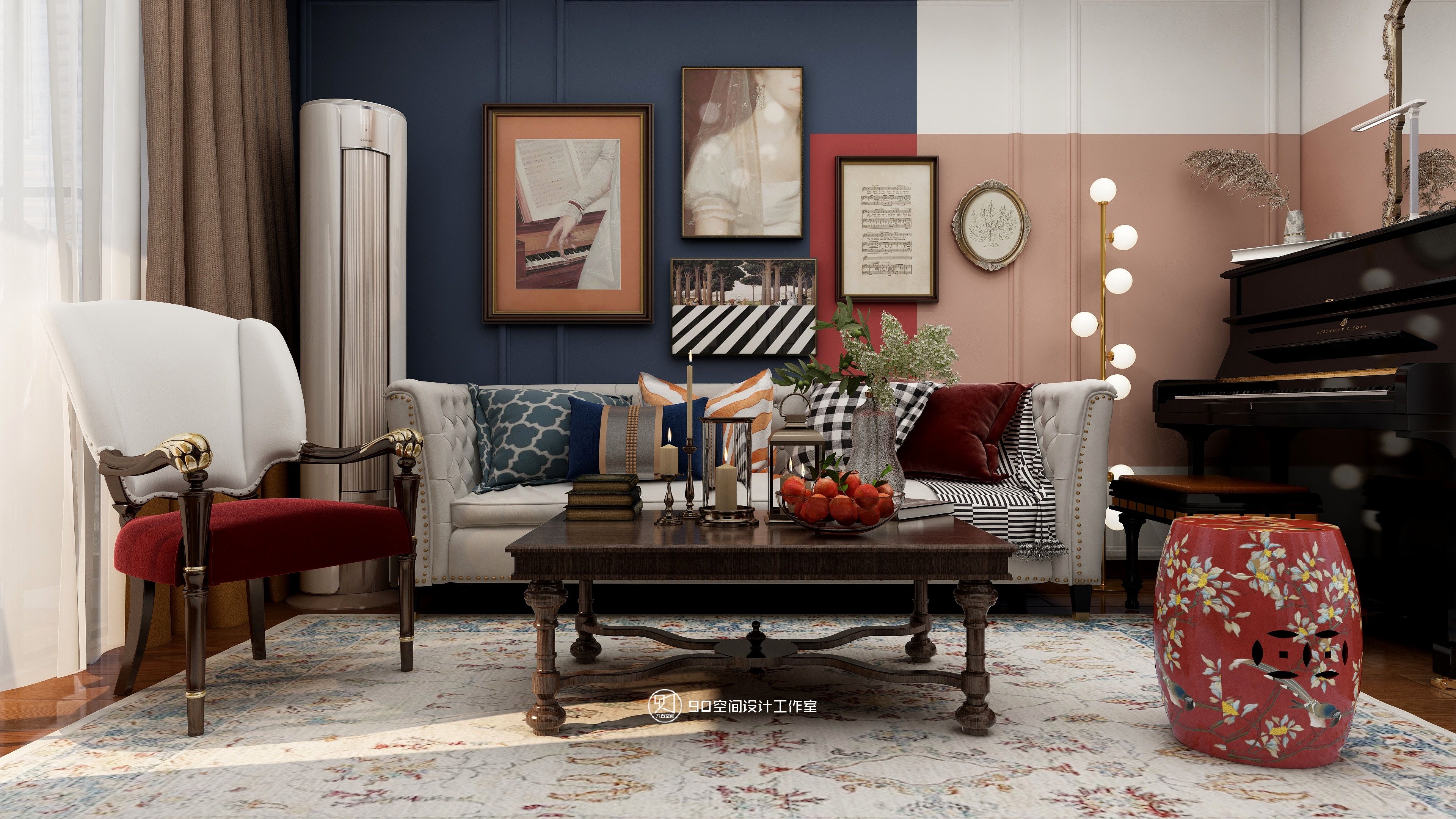 《欢愉同乐》80 平方现代美式空间设计-9