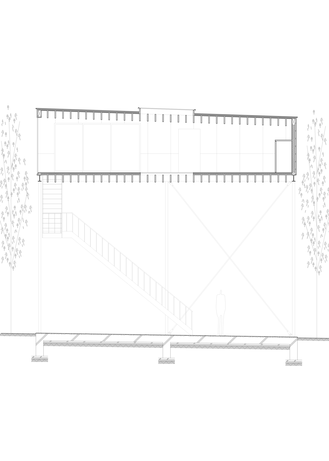 森林中的支柱（在建筑学里，pilotis一般指建筑底层架空的支柱；若结合语境有其他更合适的含义，可根据实际情况调整） 丨日本群马丨Go Hasegawa,Shu Yamamoto-18