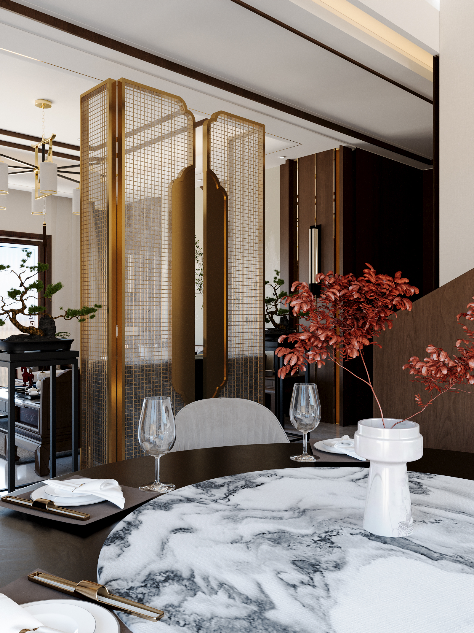 古代人智慧  新中式客餐厅-8