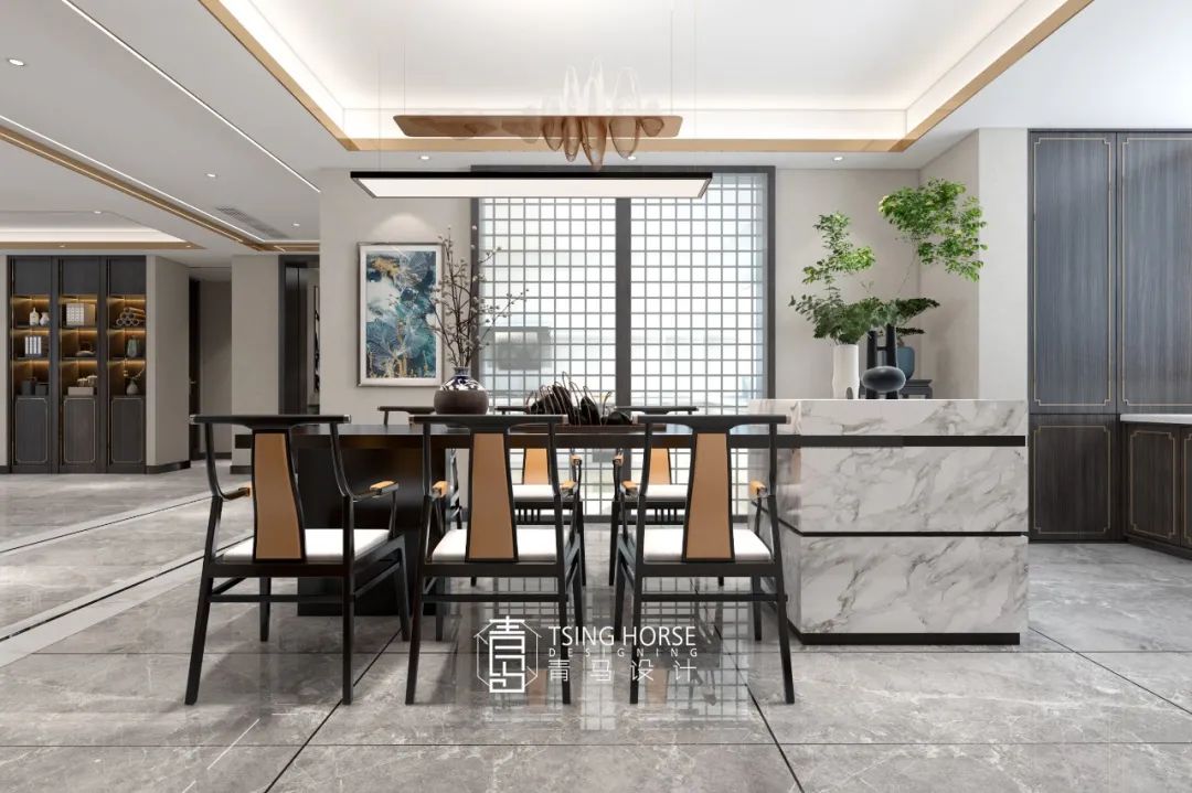 湾流新中式雅居，200㎡空间清雅艺术焕新生-63