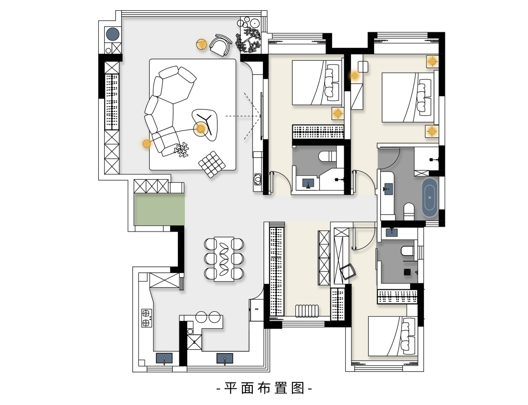 曲江大城157㎡现代简约风家居丨西安异构设计-11