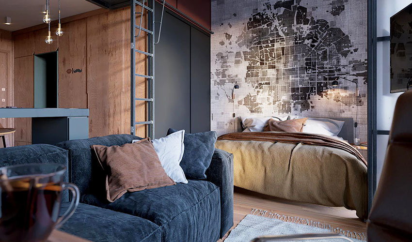 乌克兰96㎡工业风住宅  Polygon Architecture - Design-2