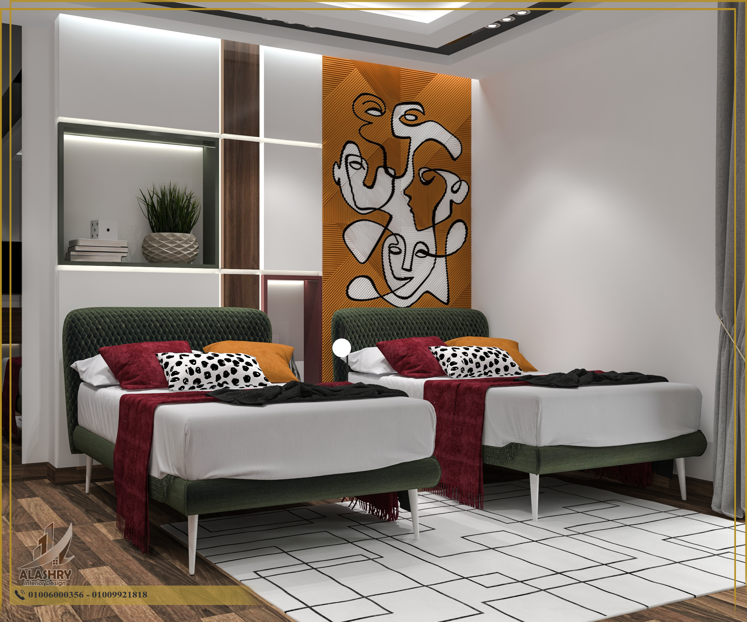Double Modern Teenager Bedroom-4