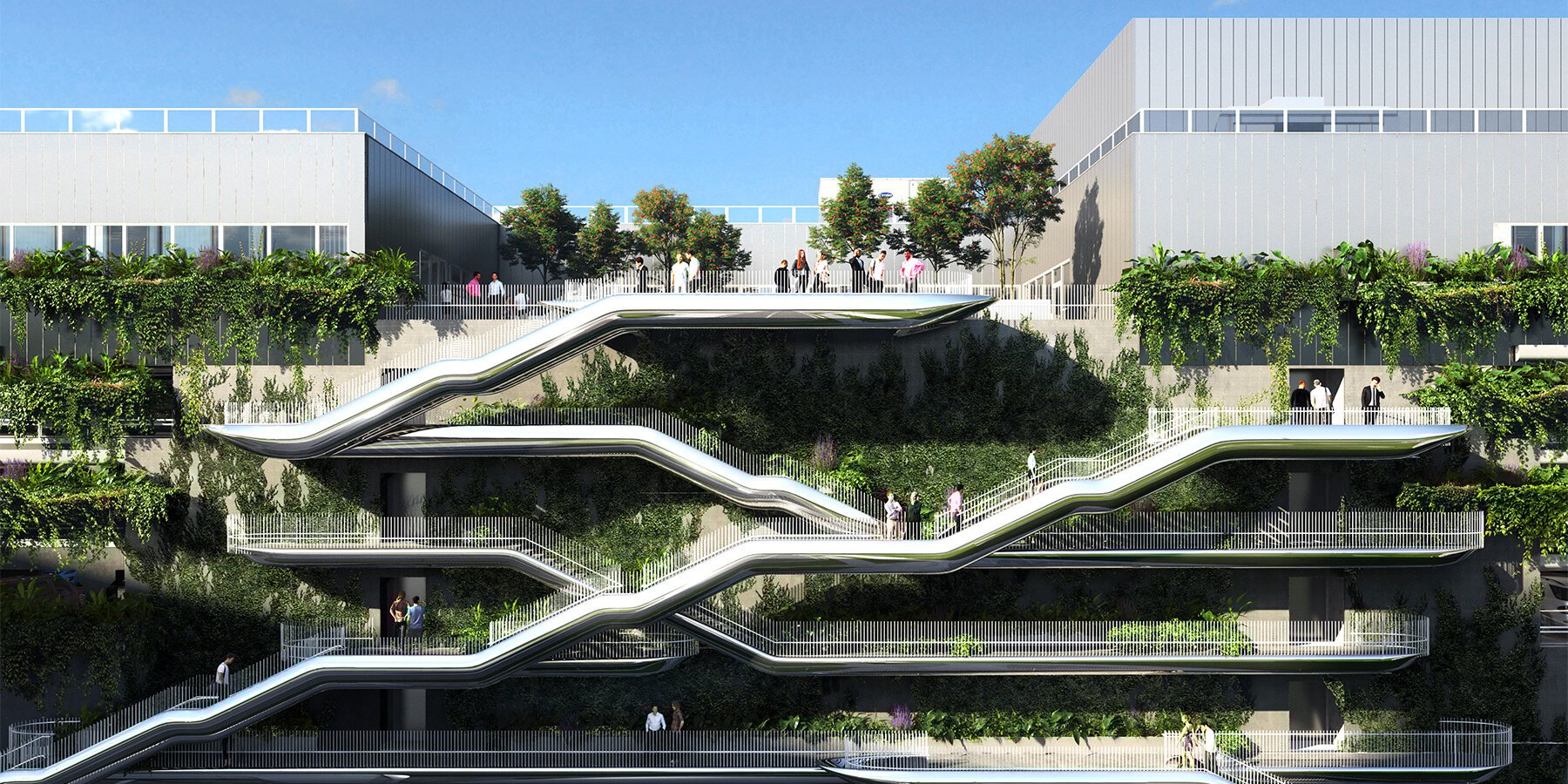 米兰 MoLo 动态设计,垂直绿化与雕塑楼梯的完美结合-0