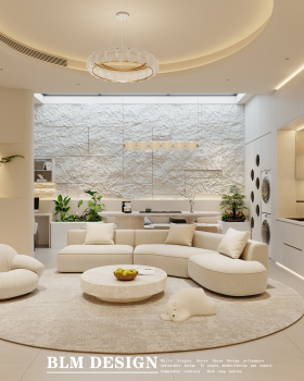 现代奶油家装效果图案例