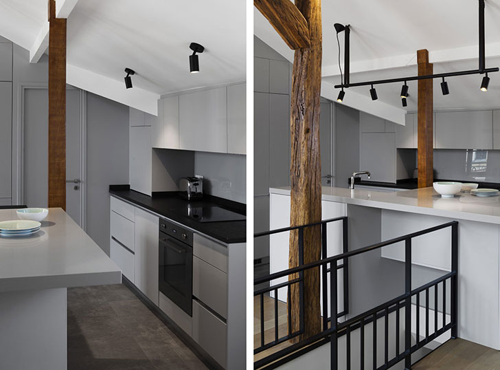 巴黎蓝色调功能性公寓设计-7