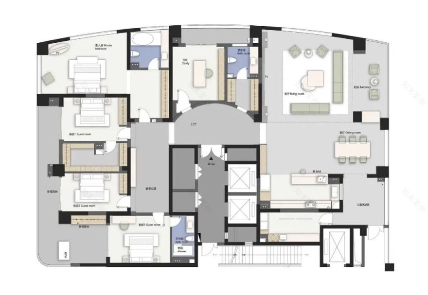 正大天峰住宅丨中国洛阳丨GDG煦石室内建筑设计咨询-18