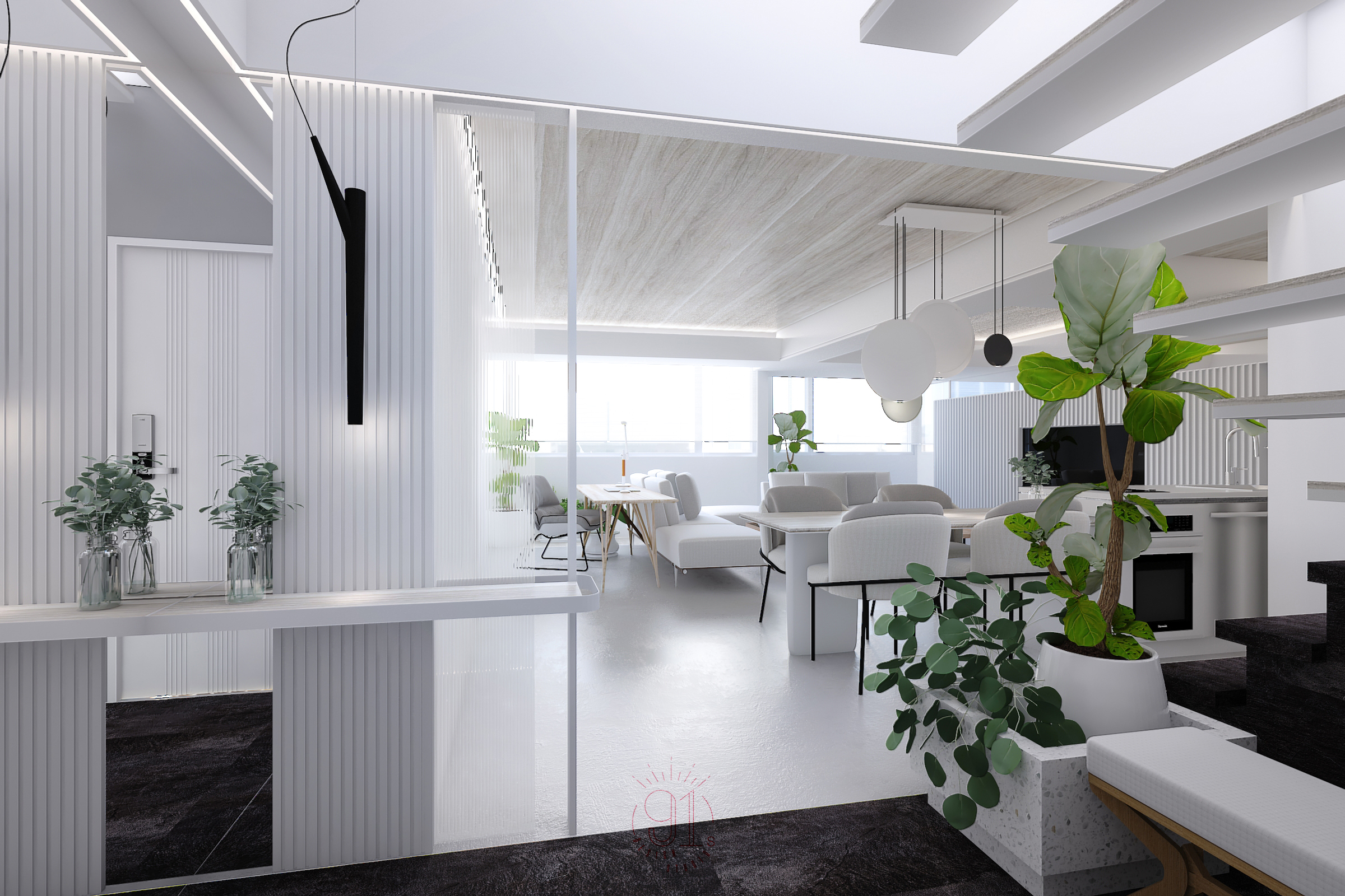 住宅空间3D渲染项目丨禾捷室内装修设计(Hj.Designer)-0