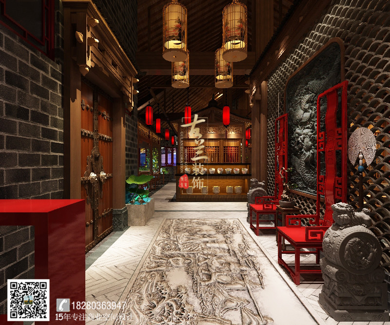 【湖南唇香阁火锅店】成都特色中式火锅店设计_成都专业火锅店装修公司-10