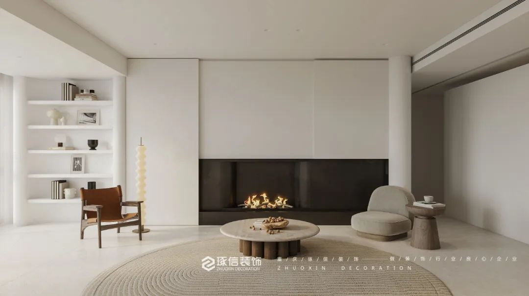 樾千山 150m²极简奶油风丨中国重庆丨琢信装饰-2