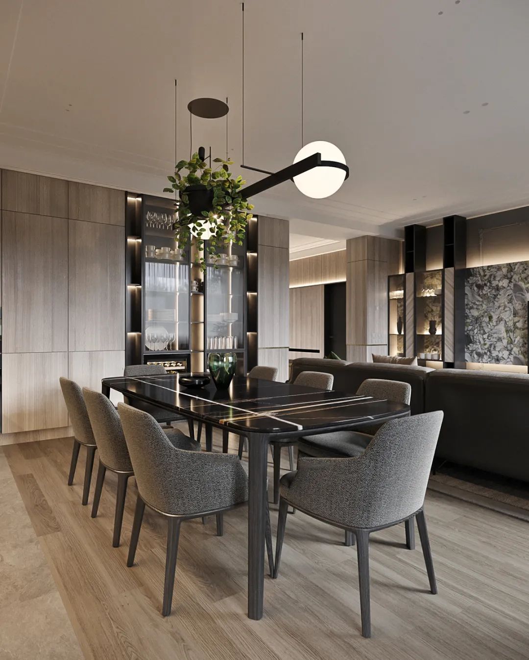 灰色木色的高级空间设计丨Domashko Studio-23