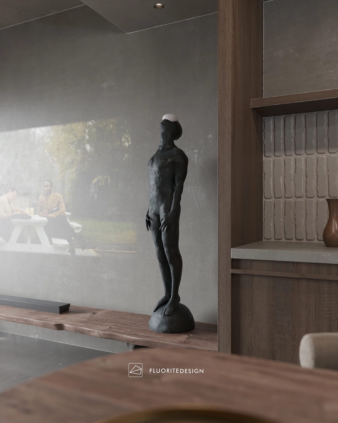 斑驳墙面的震撼美侘寂风设计案例丨FLUORITEDESIGN-8