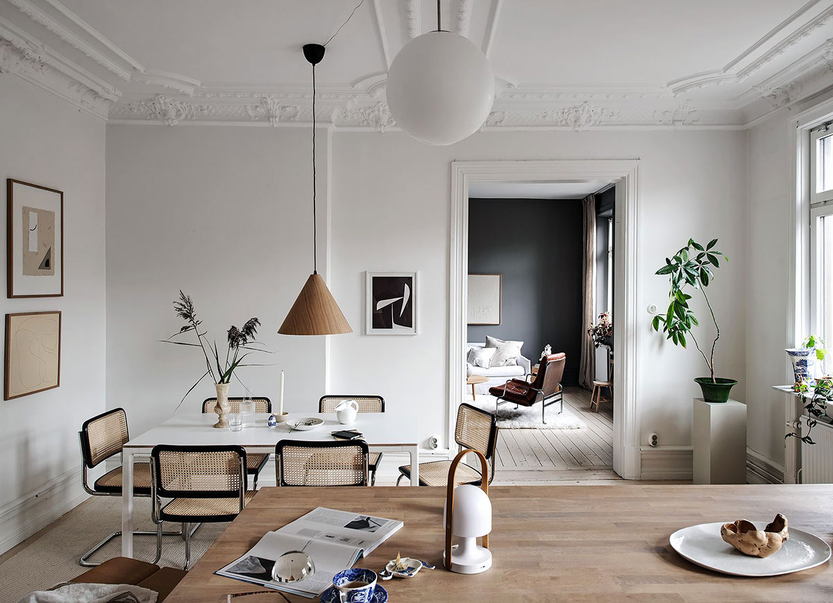 斯德哥尔摩时尚对比风格的美丽公寓-1