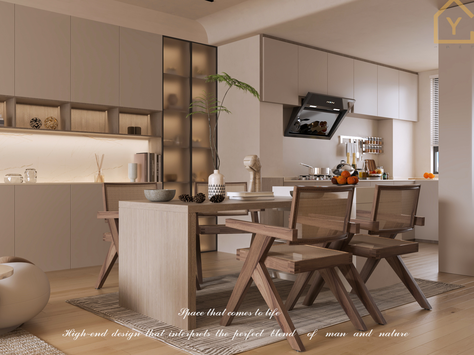 原木奶油风客餐厅-4