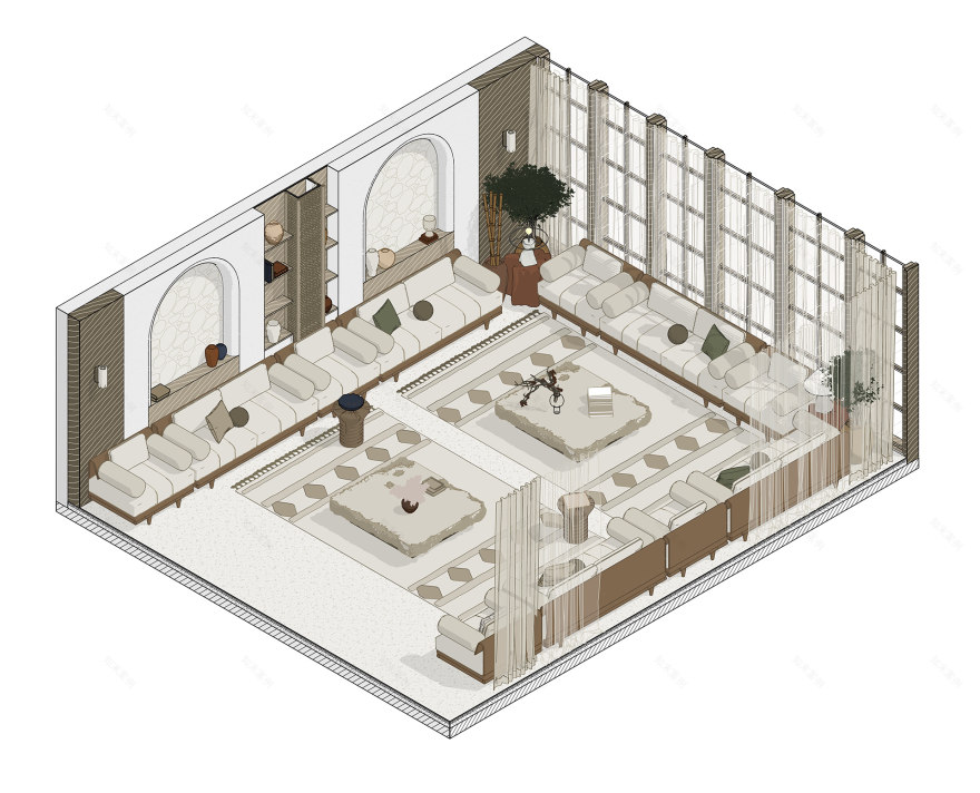 WABI SABI是源自日本美学概念侘寂,MAJLES是阿拉伯语,意为集会、会议室 ,因此整体可翻译为侘寂集会室 丨沙特阿拉伯利雅得丨Vacci Studio-26